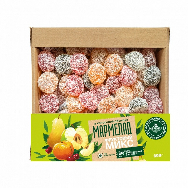 Меренга Мармелад в кокосовой обсыпке Фруктовый микс , 800г     в Заринске