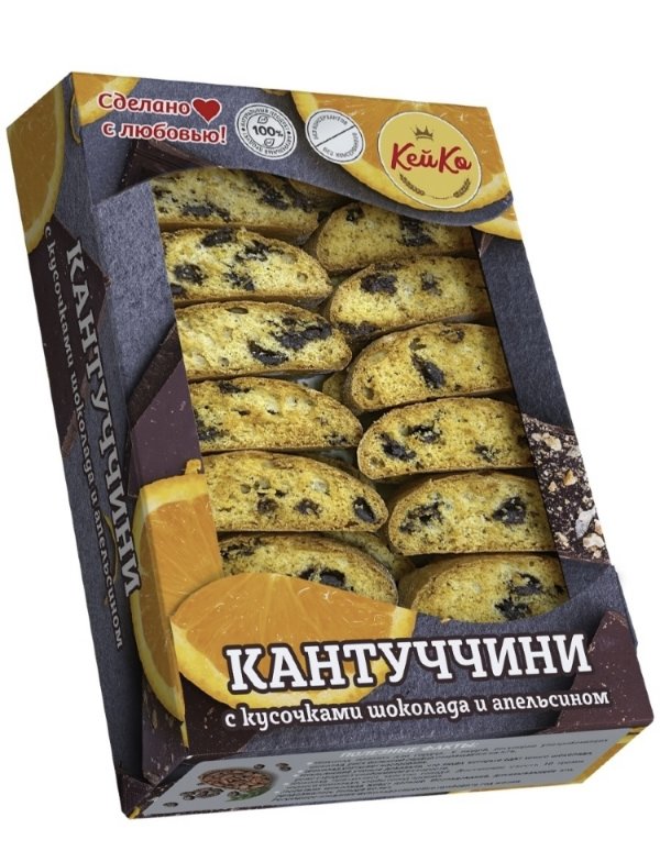 №3 Кей Ко Кантуччини с кусочками шоколада и апельсином, 200г   в Заринске